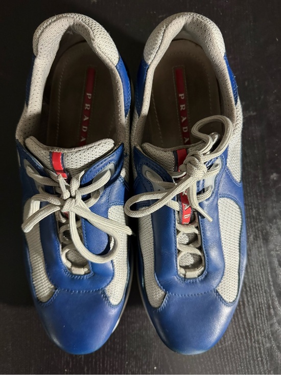 PRADA Blue Gray White Leather Mesh Low Top Lace Up Athletic Sneakers. Sz9.5 main image 12